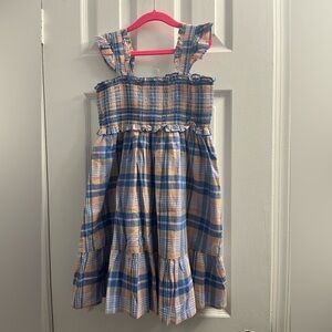 Janie and Jack Blue and Peach Plaid Dress
